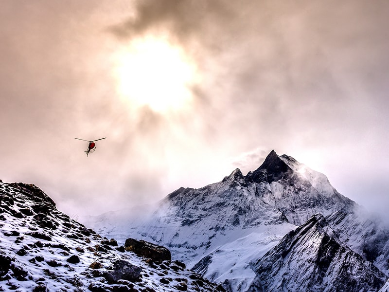 Tibet y Nepal. Vuelo escénico en helicoptero sobre los Himalayas